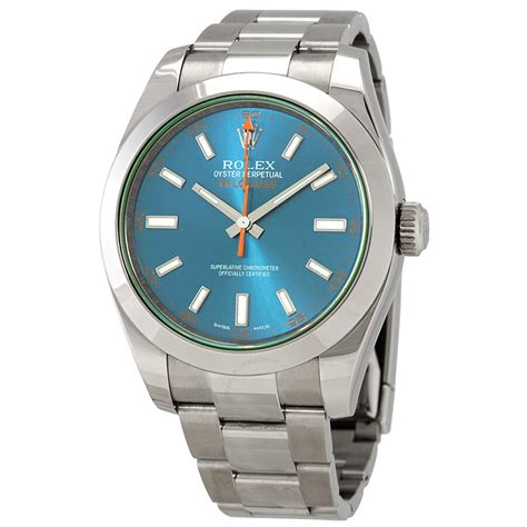 rolex milgauss blue pre owned|rolex milgauss price chart.